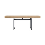 Office Desk: White Lacquered Oak + Grey