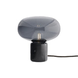 Karl-Johan Table Lamp: Black Marquina Marble + Smoked Glass