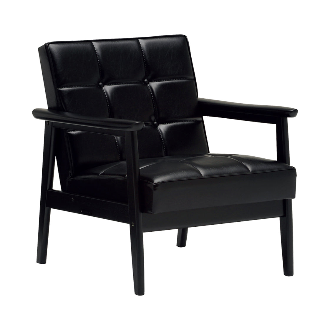 K chair 1 seater: Matte Black + Vinyl Leather (Standard Black)