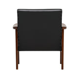 K chair 1 seater: Walnut + Vinyl Leather (Standard Black)