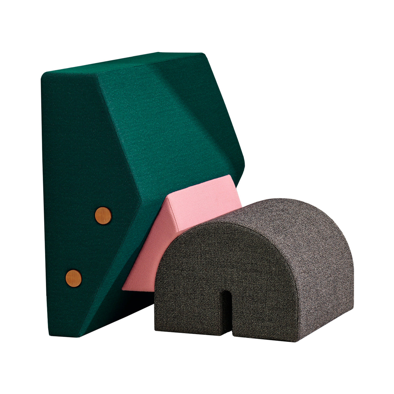 Keystone Lounge Chair: Green + Pink + Perla Grey