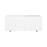 Kilt Sideboard 137 with Drawers: White + Dark Smoked Oak