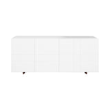 Kilt Sideboard 137 with Drawers: White + Dark Smoked Oak