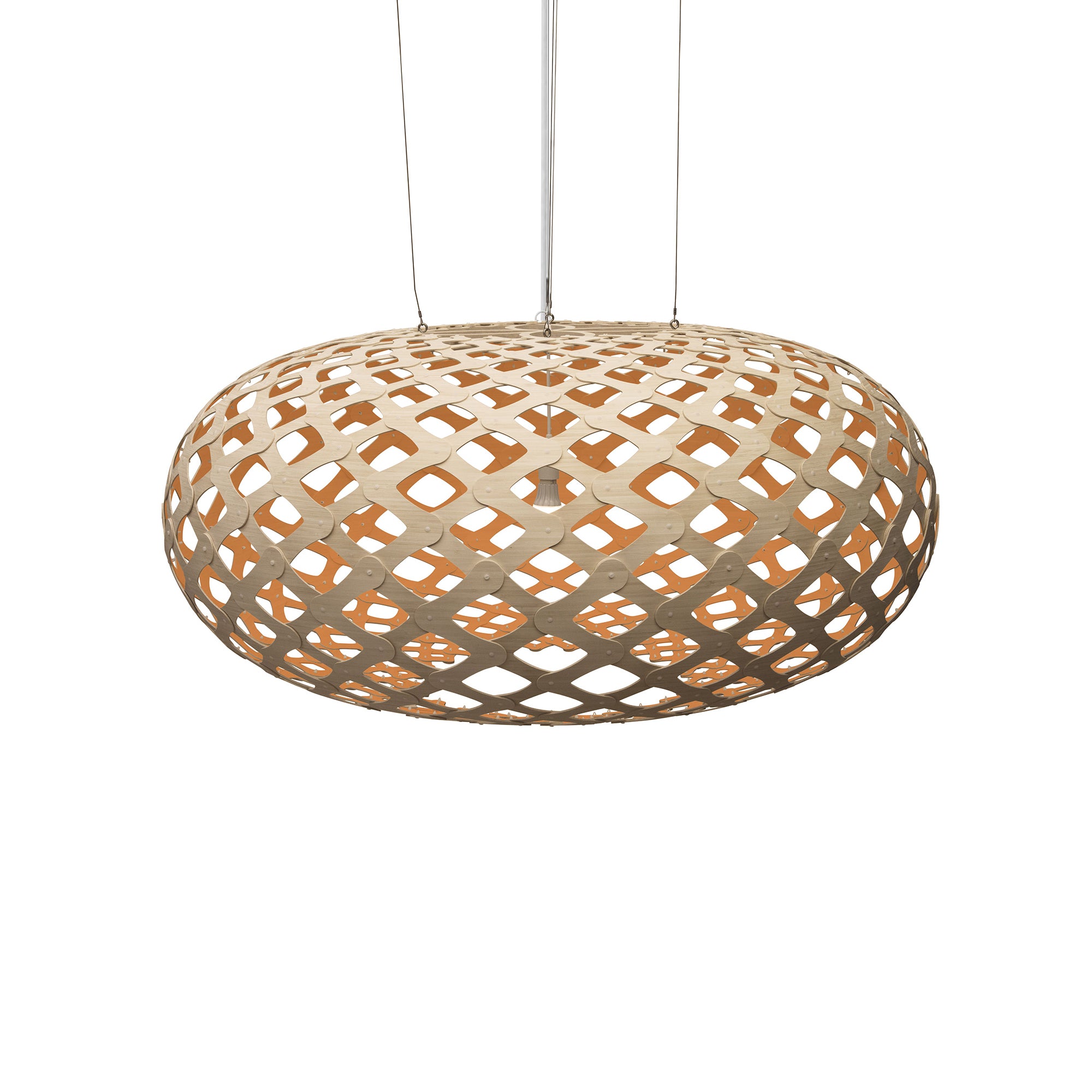 Kina Pendant Light: Extra Large + Bamboo + Orange + White