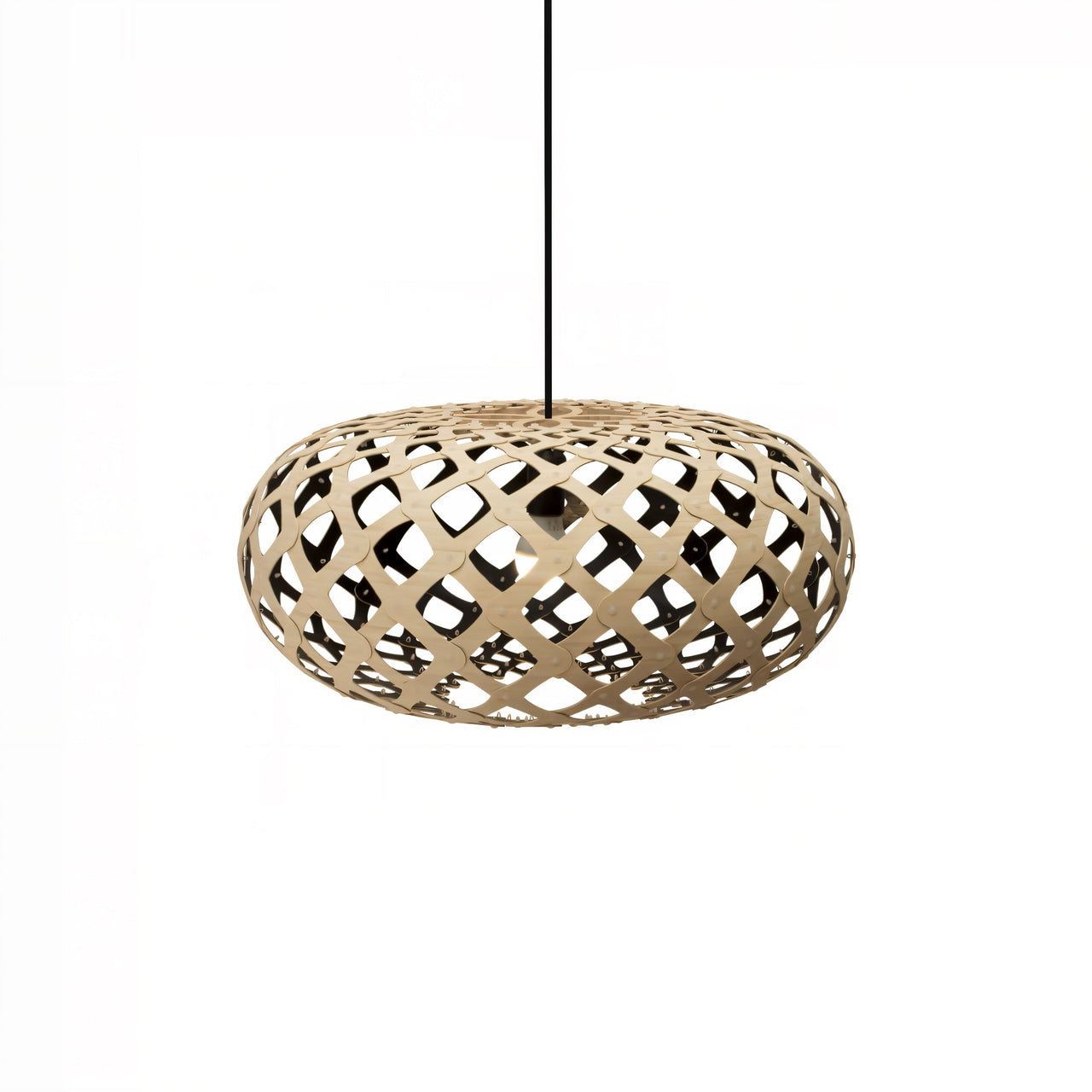 Kina Pendant Light: Extra Small + Bamboo + Black + Black