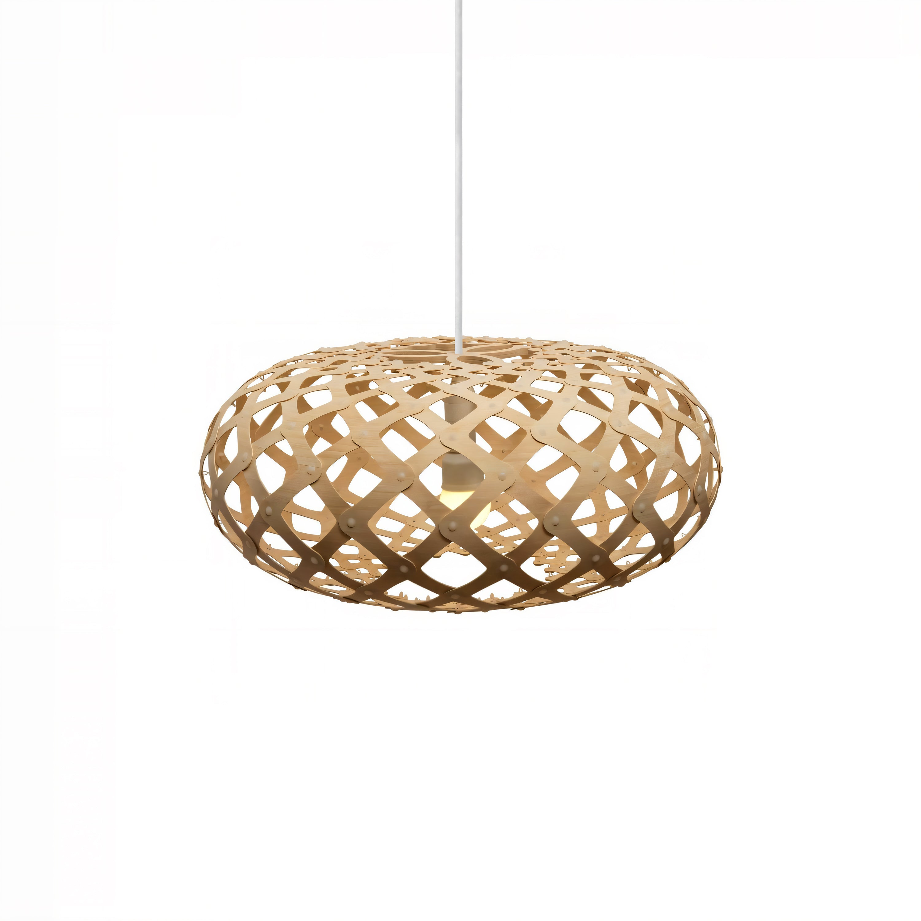 Kina Pendant Light: Extra Small + Bamboo + White