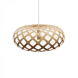 Kina Pendant Light: Large + Bamboo + White + White