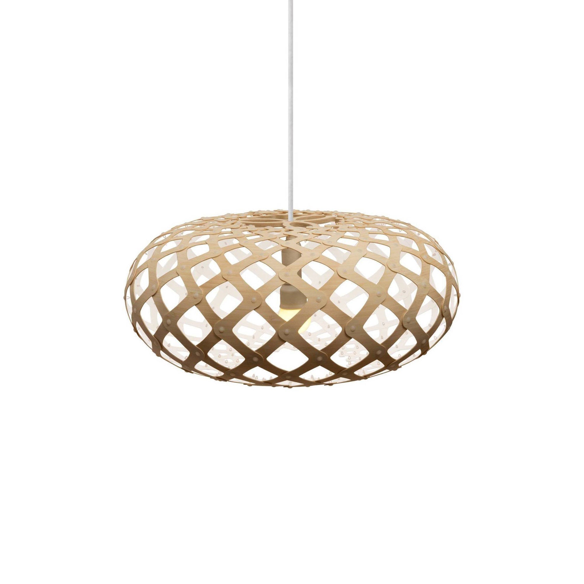 Kina Pendant Light: Small + Bamboo + White + White