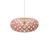 Kina Pendant Light: Small + Bamboo + Pink + White