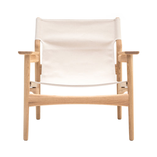 Kinuta Lounge Chair N-LC02: Pure Oak + Canvas