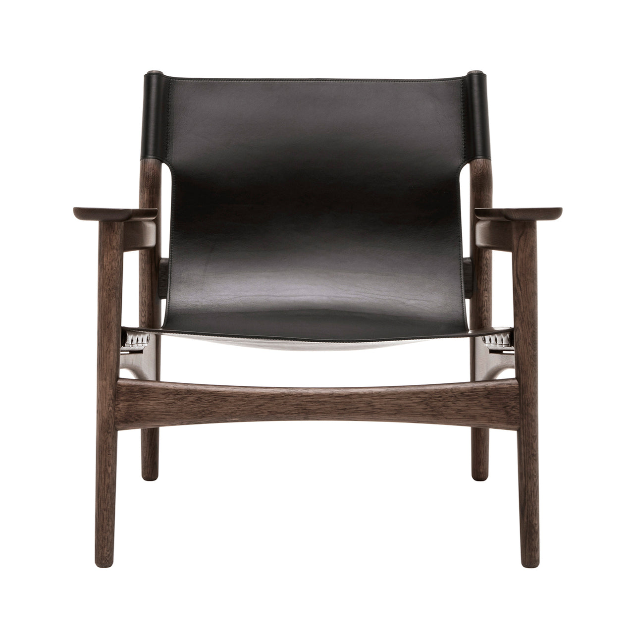 Kinuta Lounge Chair N-LC02: Smoked Oak + Black Leather