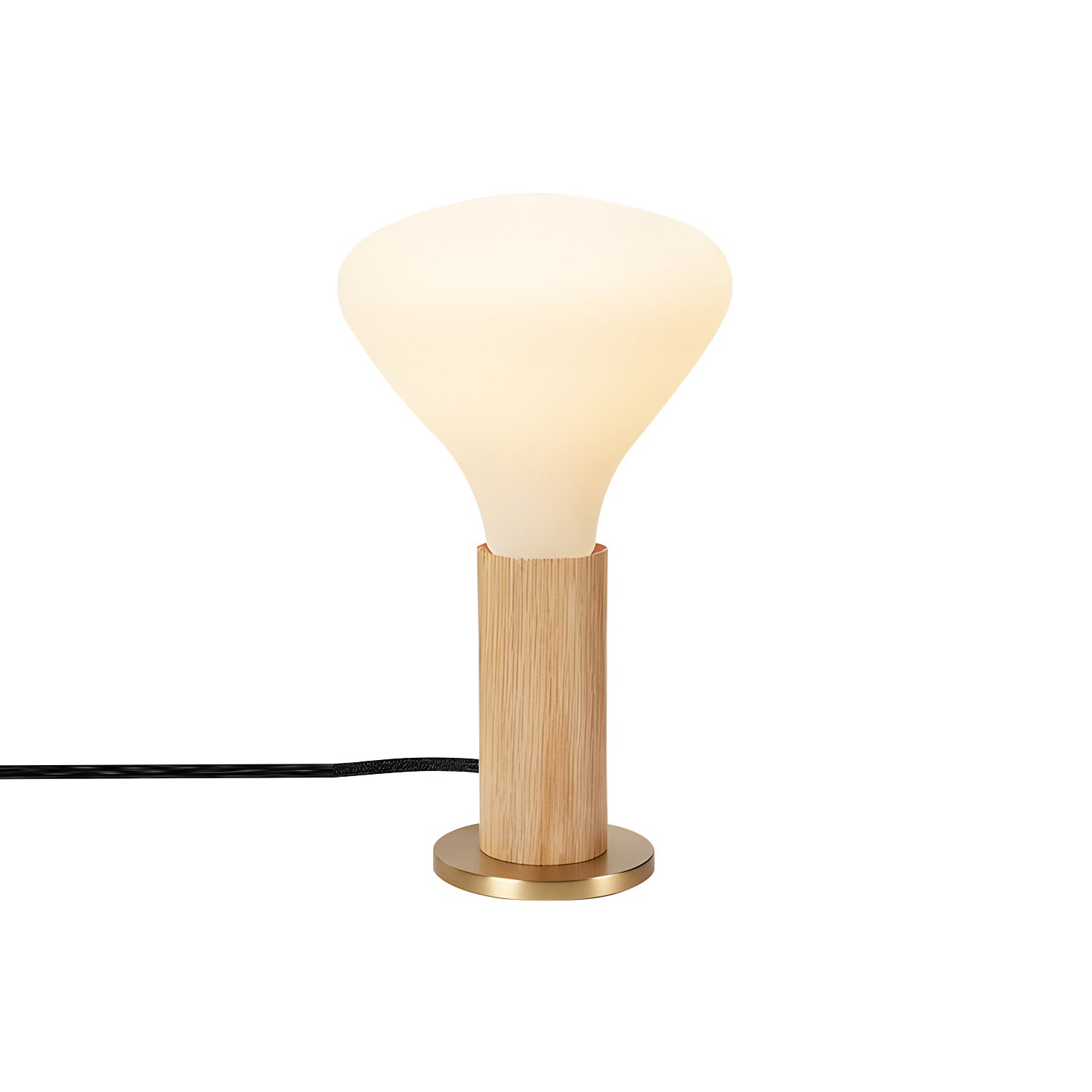 Knuckle Table Lamp: Oak + With Noma Bulb