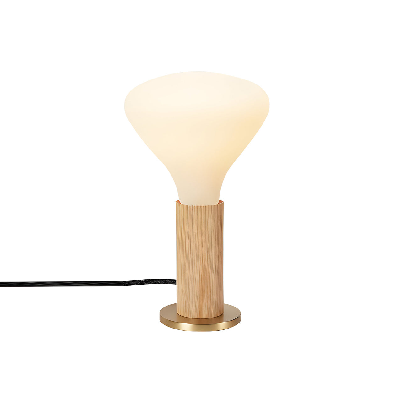 Knuckle Table Lamp: Oak + With Noma Bulb