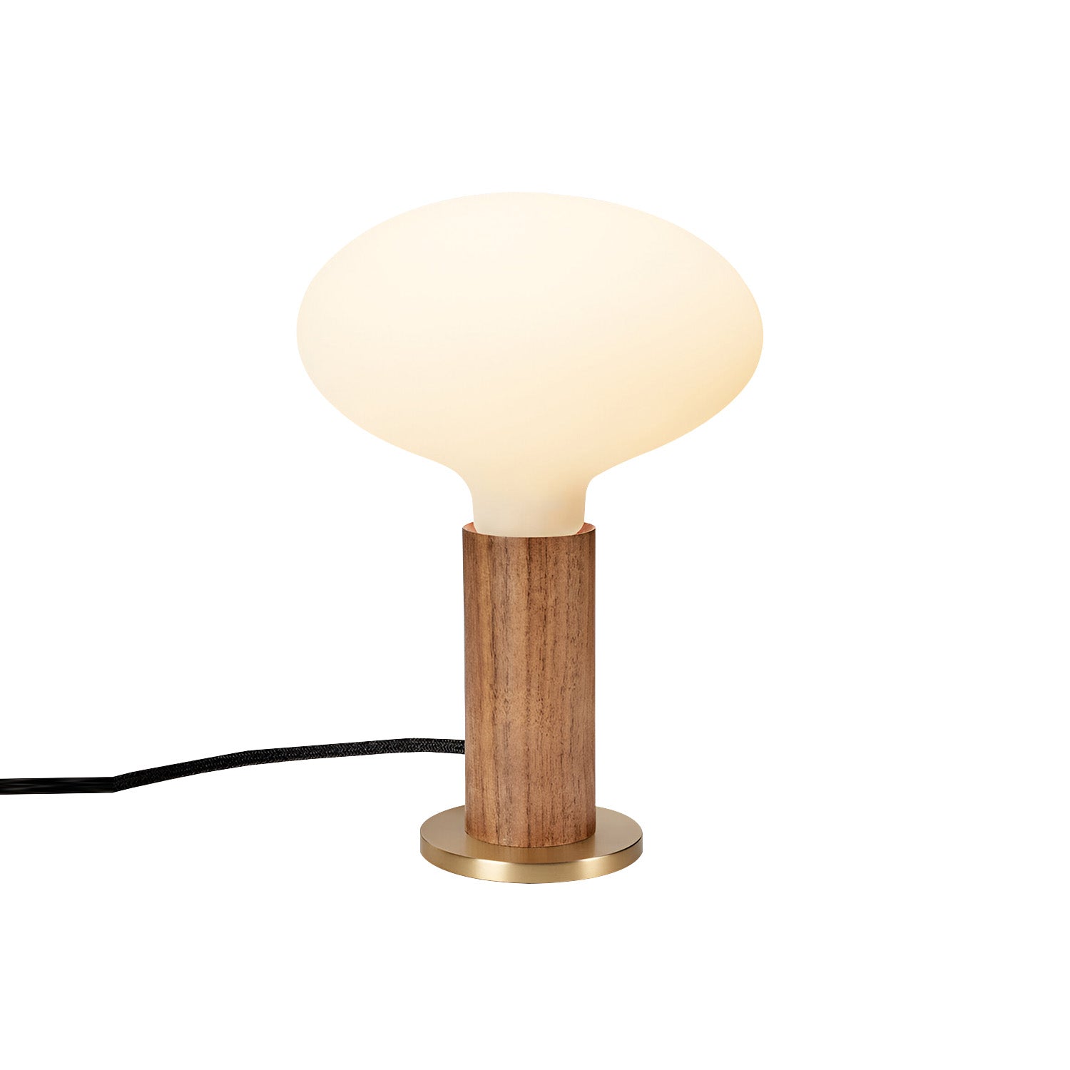 Knuckle Table Lamp: Walnut + With Oval Bulb