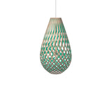 Kōura Pendant Light: Large + Bamboo + Aqua