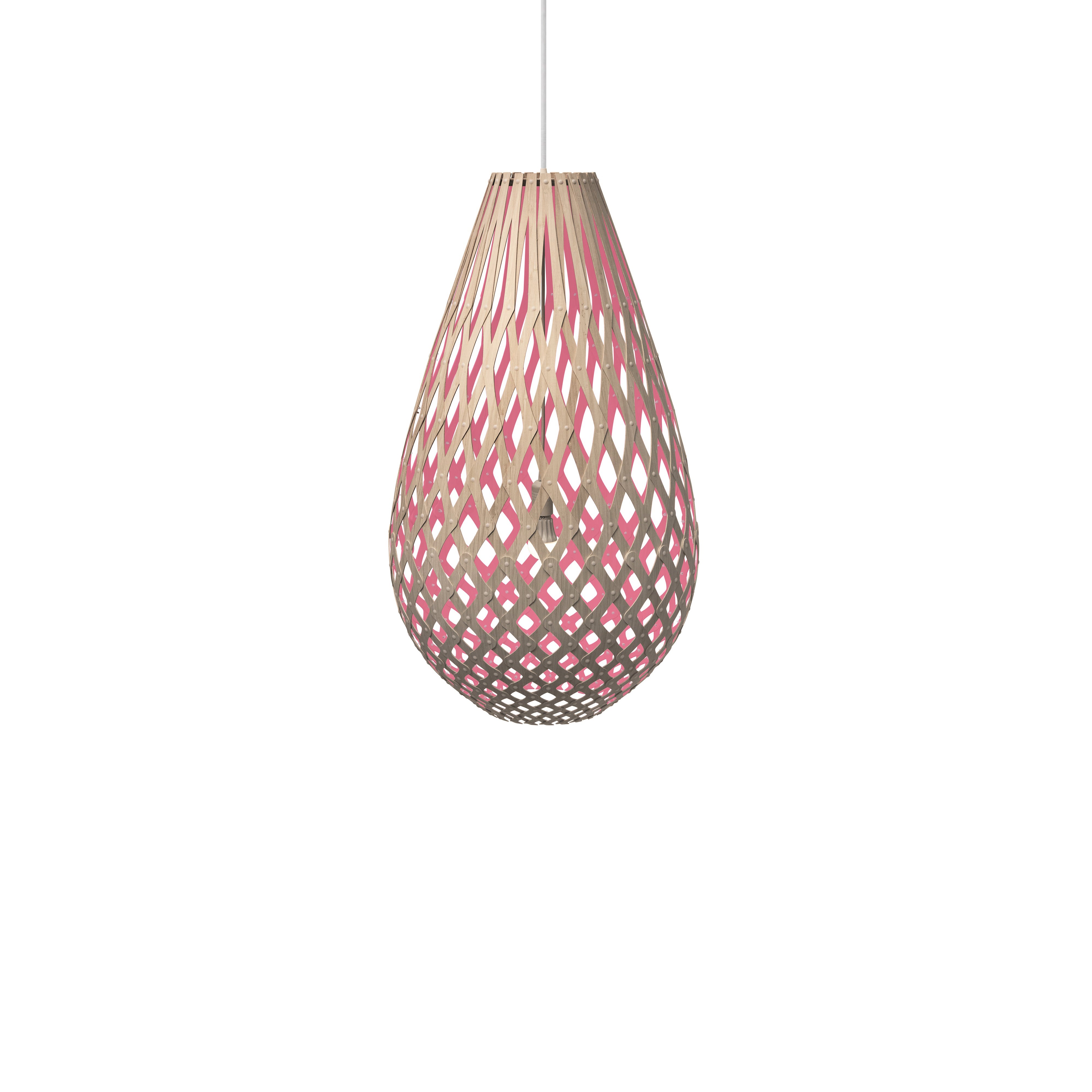 Kōura Pendant Light: Large + Bamboo + Pink