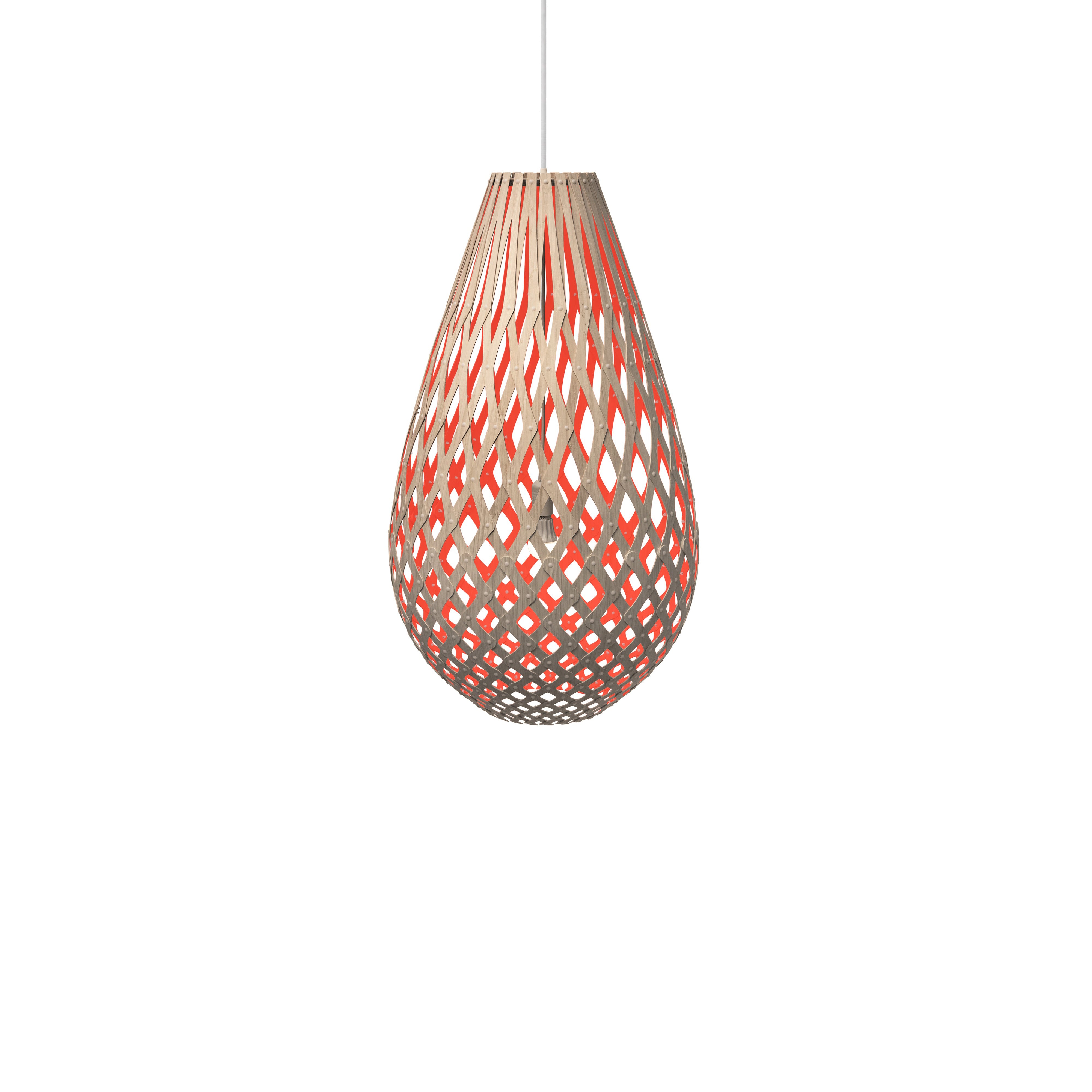 Kōura Pendant Light: Large + Bamboo + Red