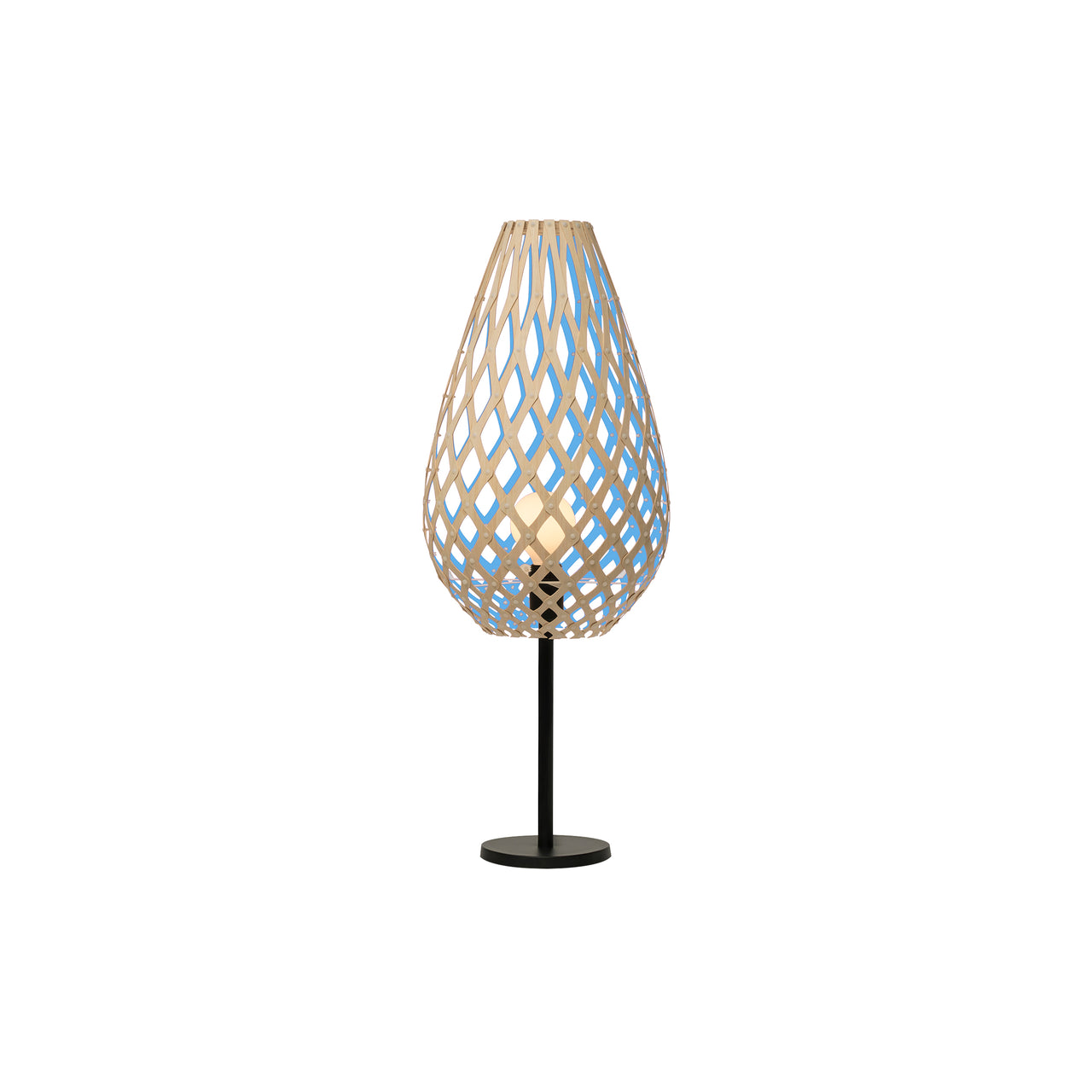 Koura Table Lamp: Bamboo + Blue