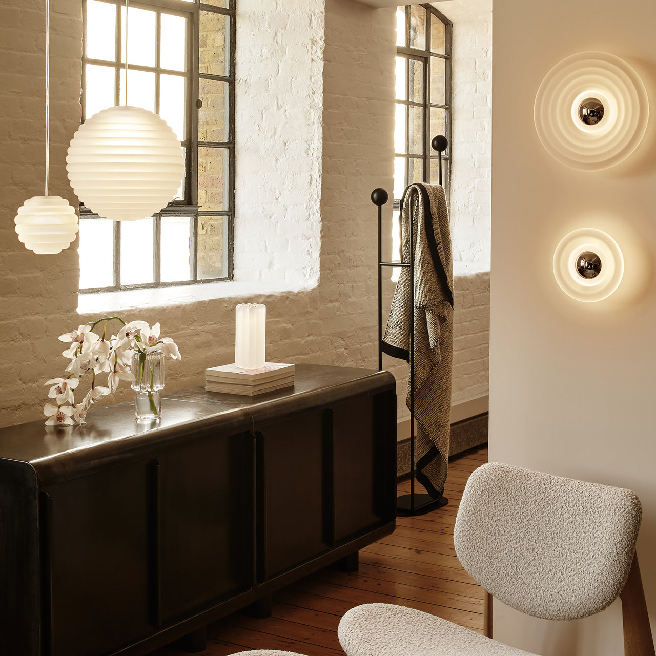 Press Sphere Frosted Pendant