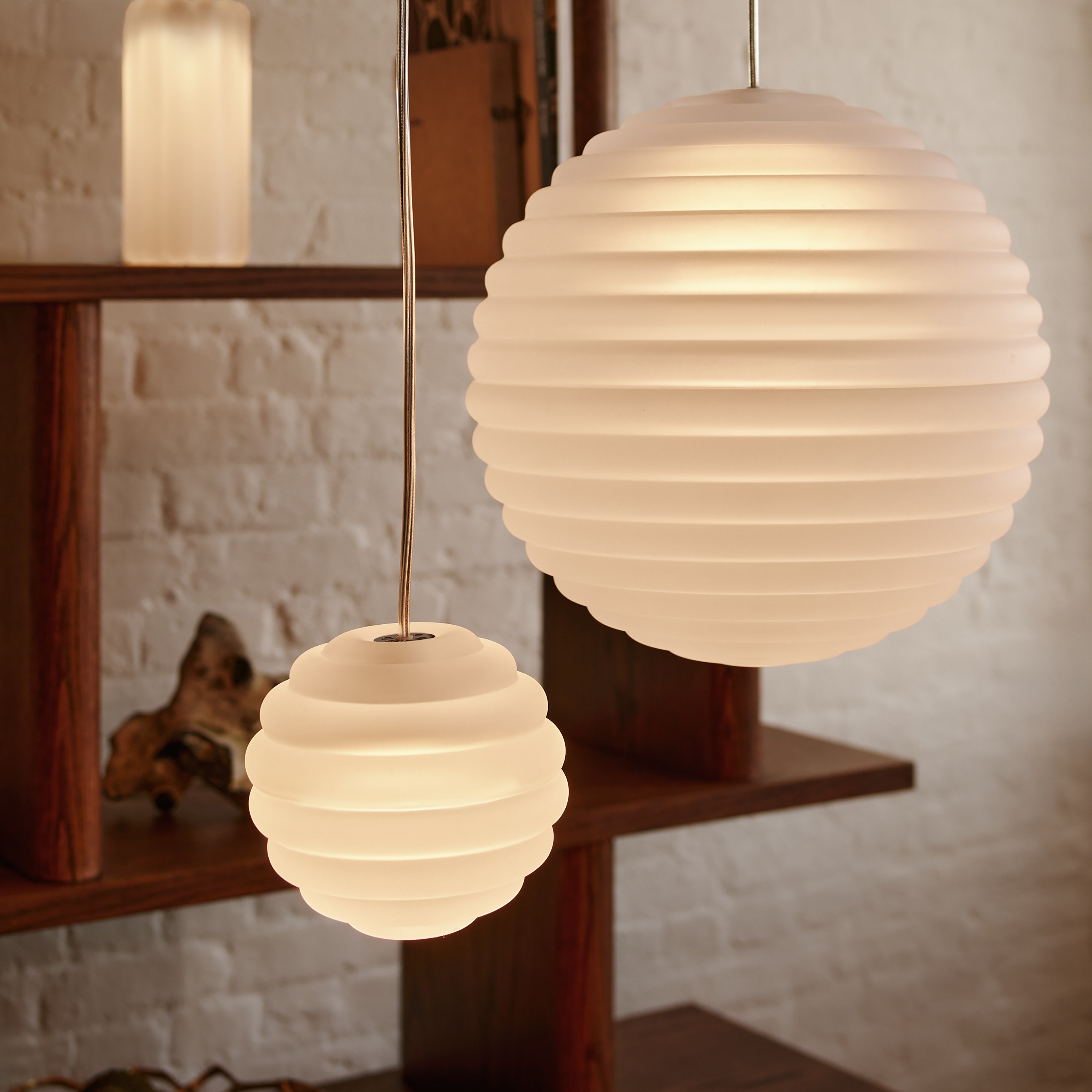 Press Sphere Frosted Pendant