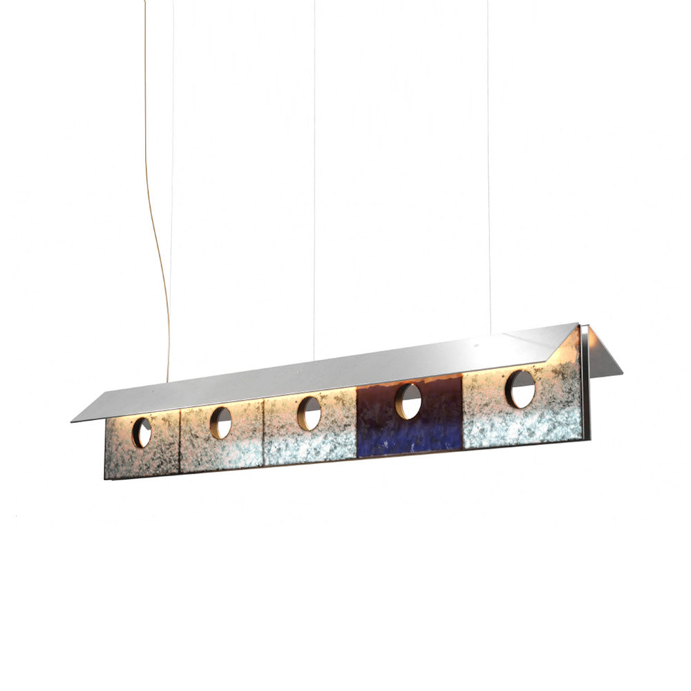 Bolda Atelier 01E Palette Suspension Lamp: 1 + Bluish Black + Titanium White