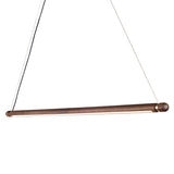 Linea Suspension Lamp: Horizontal + Walnut + Brass