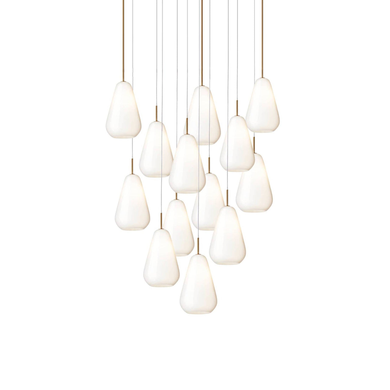 Anoli 13 Chandelier: Opal White + White