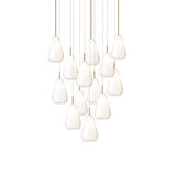 Anoli 13 Chandelier: Opal White + White