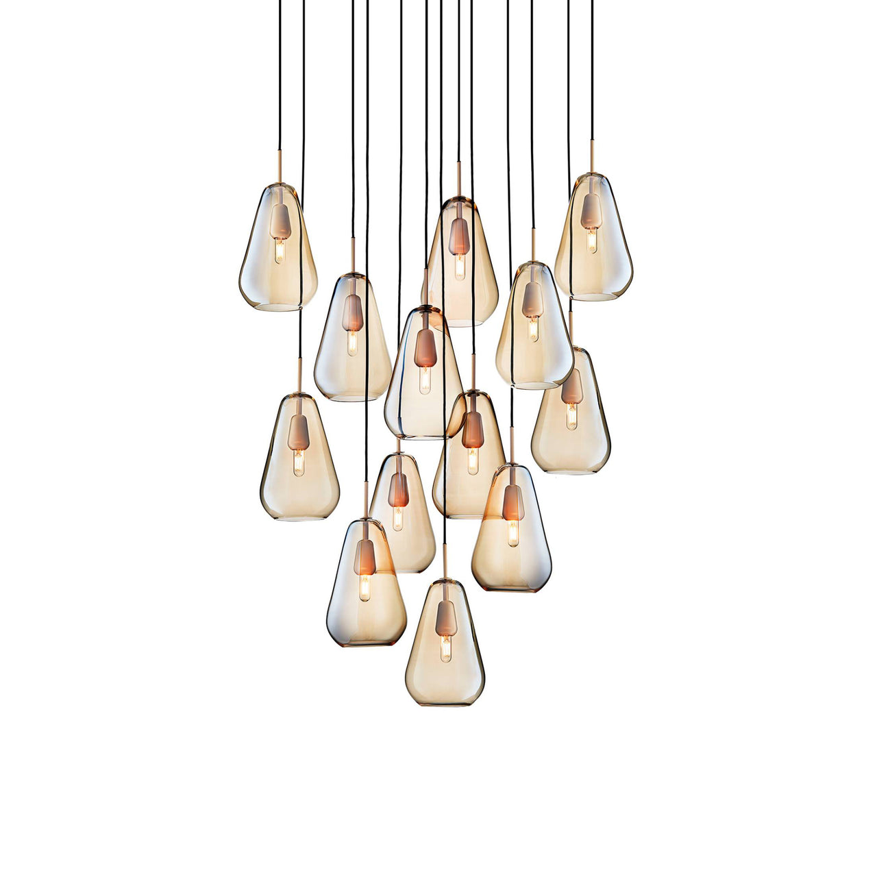 Anoli 13 Chandelier: Gold + Black