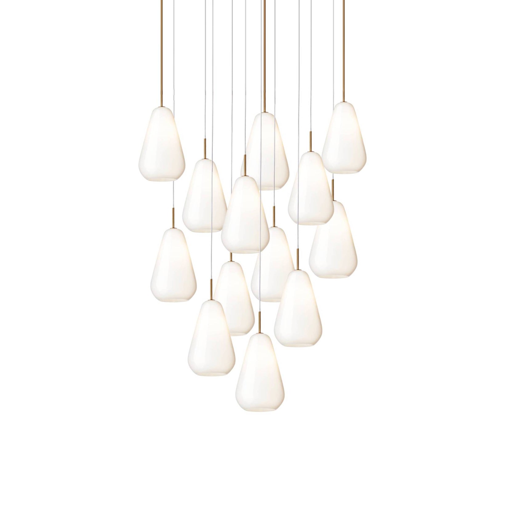 Anoli 13 Chandelier: Opal White + White