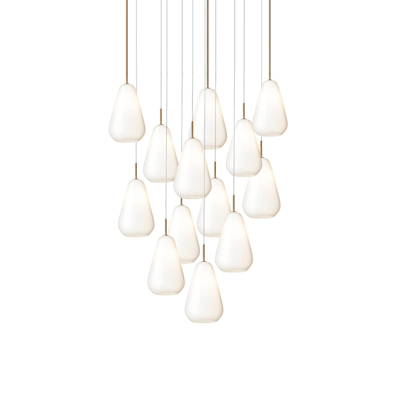 Anoli 13 Chandelier: Opal White + White