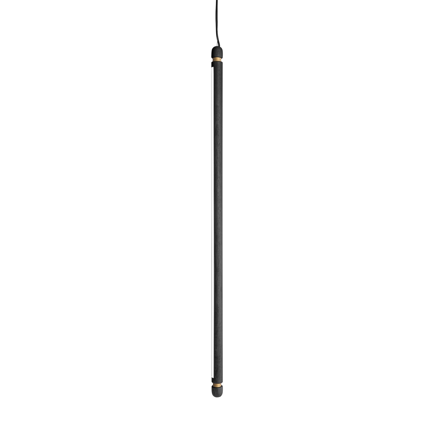 Linea Suspension Lamp: Vertical + Black + Brass
