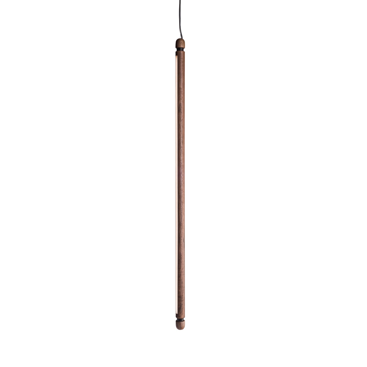 Linea Suspension Lamp: Vertical + Walnut + Graphite