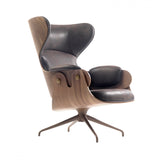 Lounger Armchair: Walnut + Pale Brown + Dream Leather