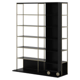 Literatura Selection Shelf: Composition 3 + Ebony Stained Oak + With Glider Shelf