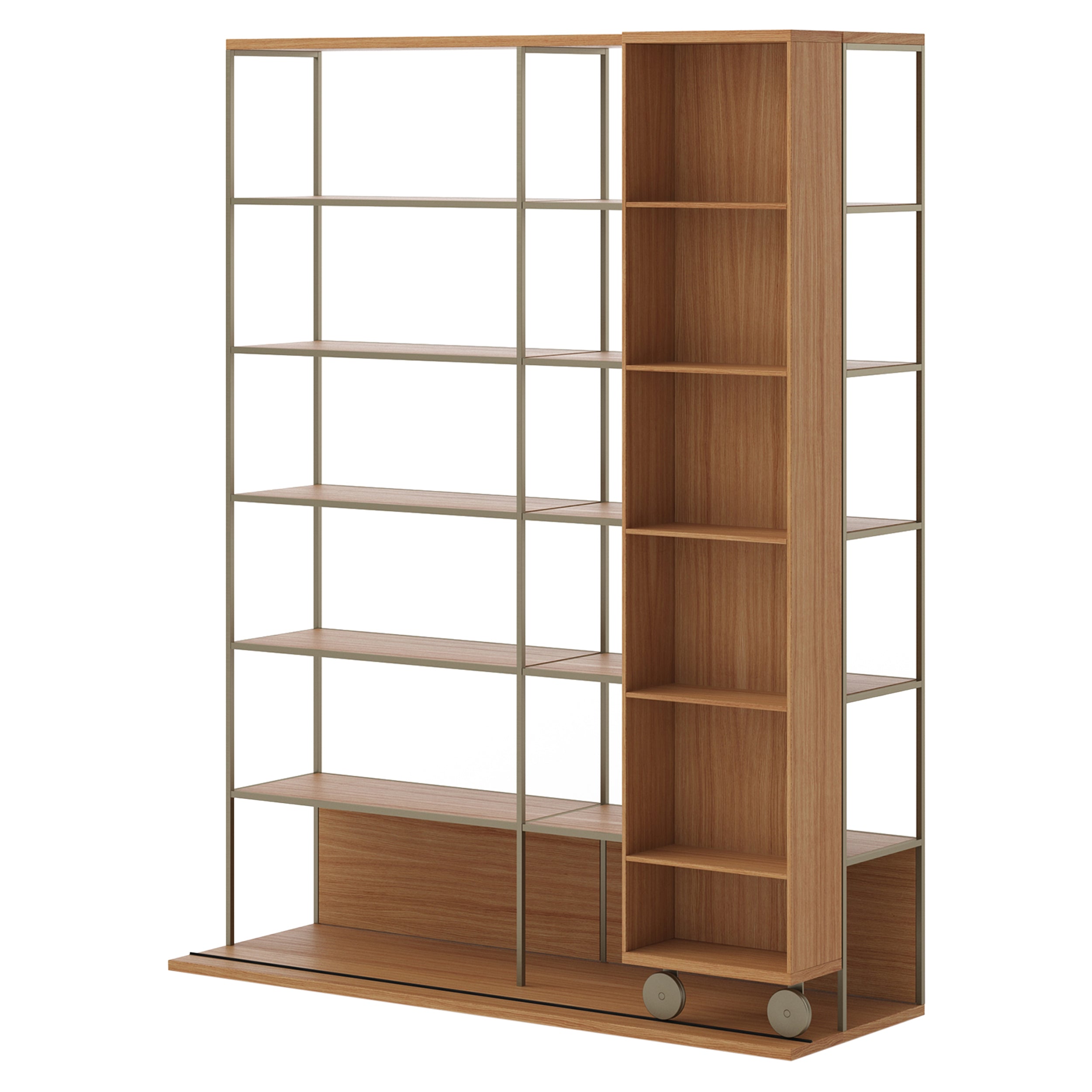 Literatura Selection Shelf: Composition 3 + Super-Matt Walnut + With Glider Shelf