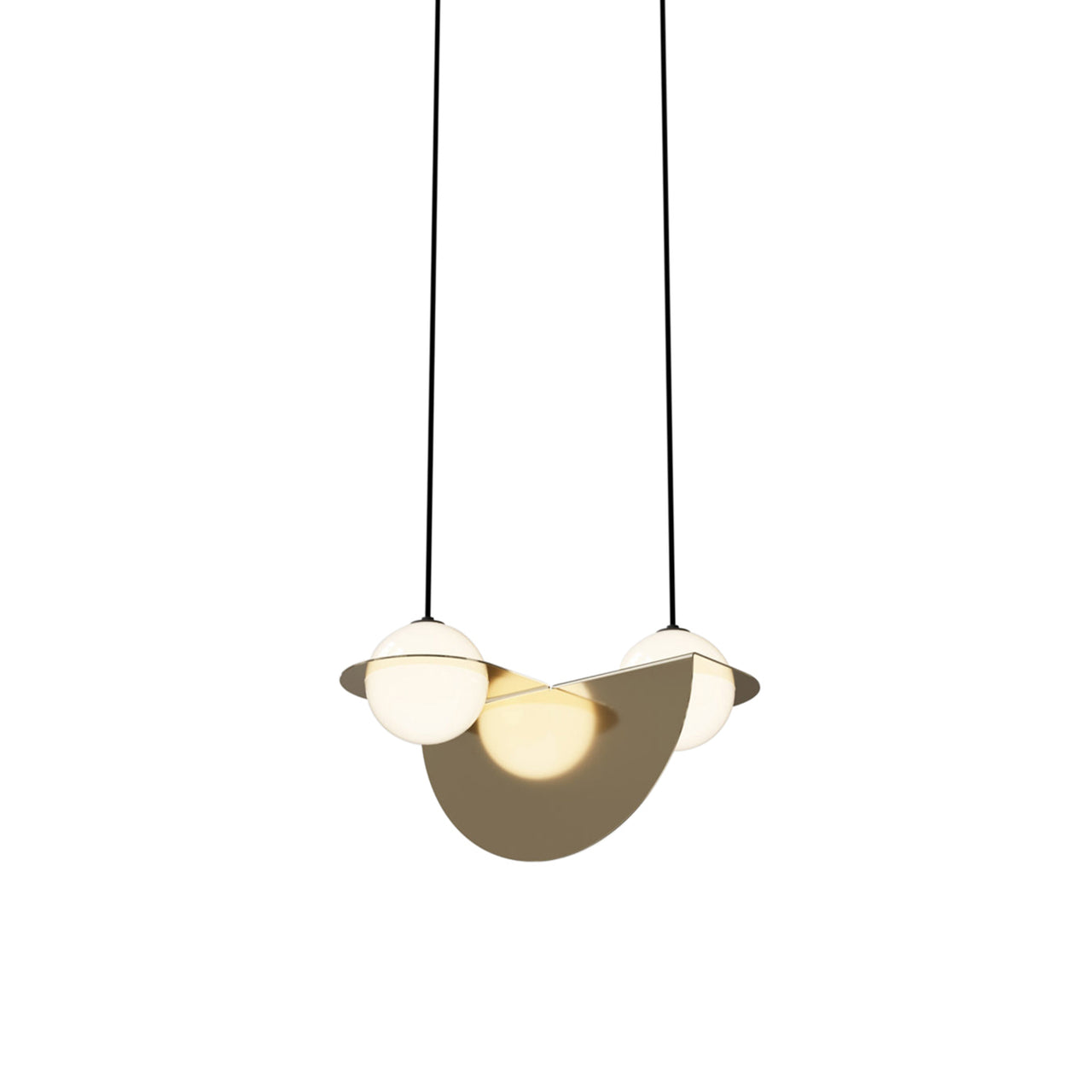 Laurent 01 Suspension Lamp: Brass + Black