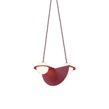 Laurent 01 Suspension Lamp: Textured Burgundy + Burgundy + Angled Wires