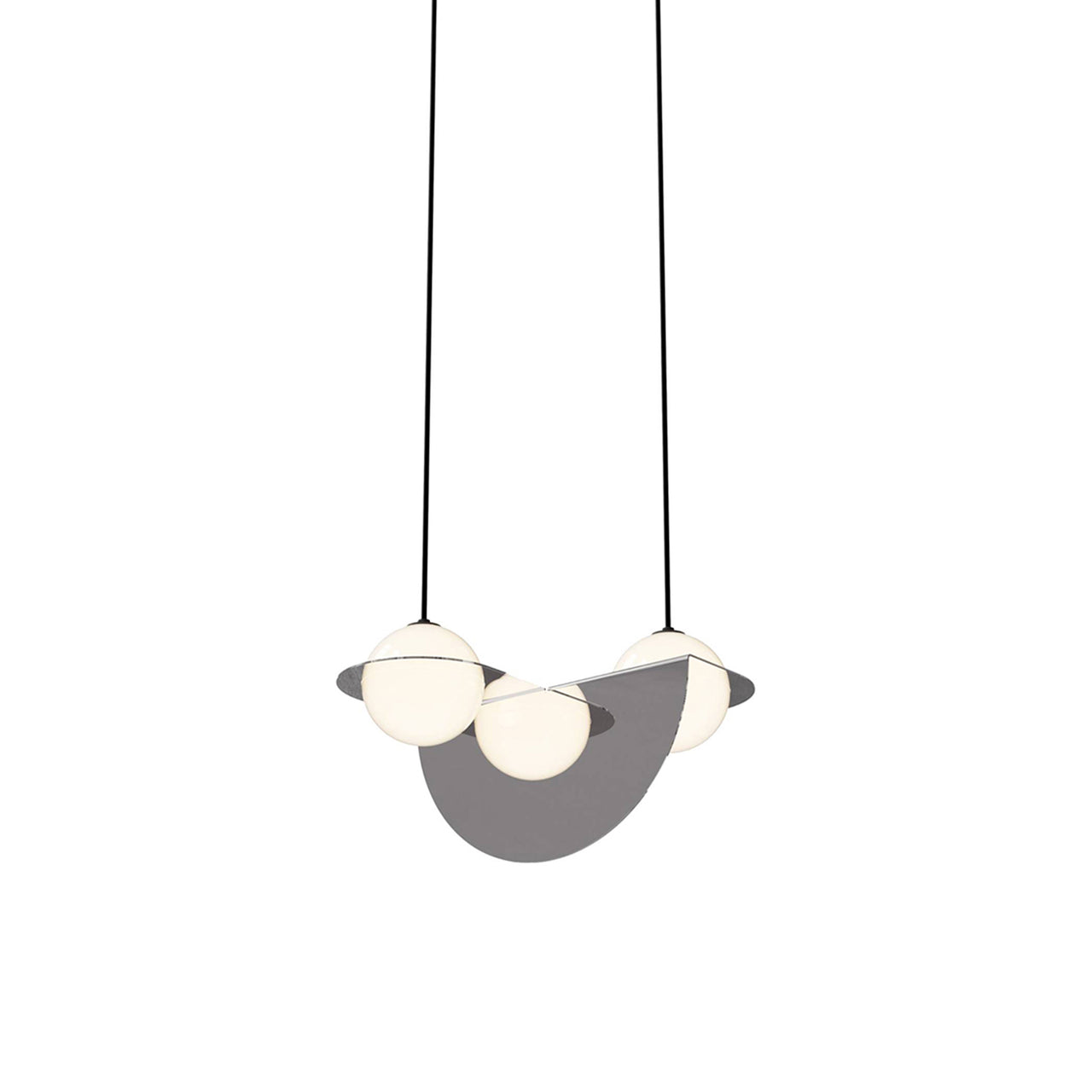 Laurent 01 Suspension Lamp: Nickel Plated + Black