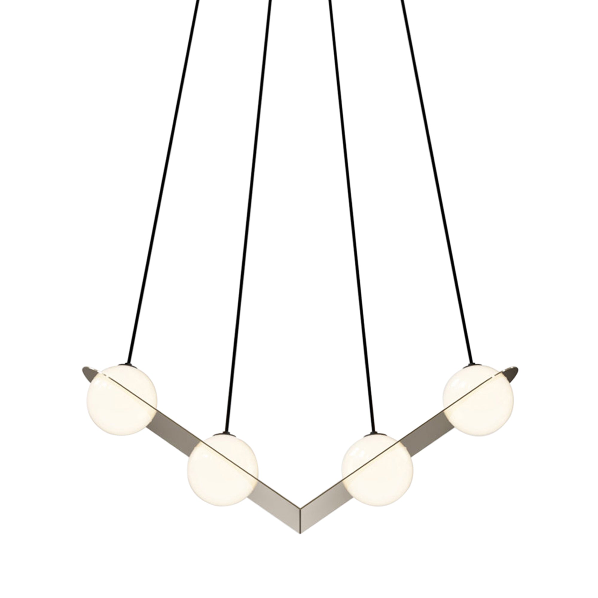 Laurent 02 Suspension Lamp: Brass + Black + Angled Wires