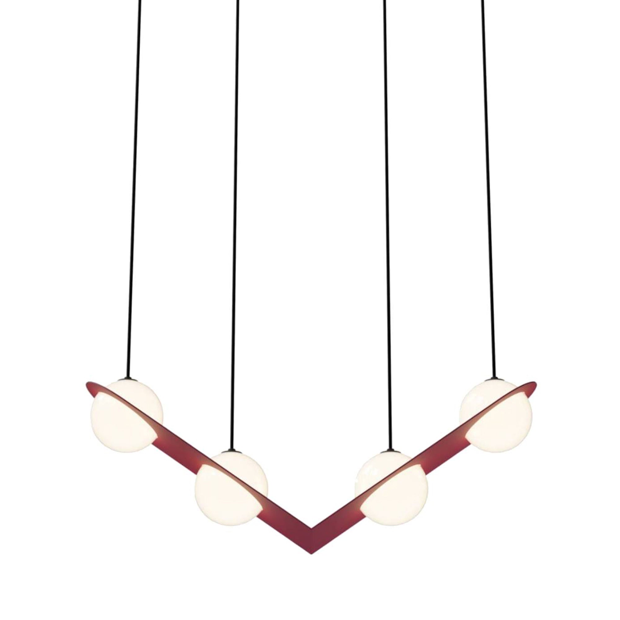 Laurent 02 Suspension Lamp: Burgundy + Black