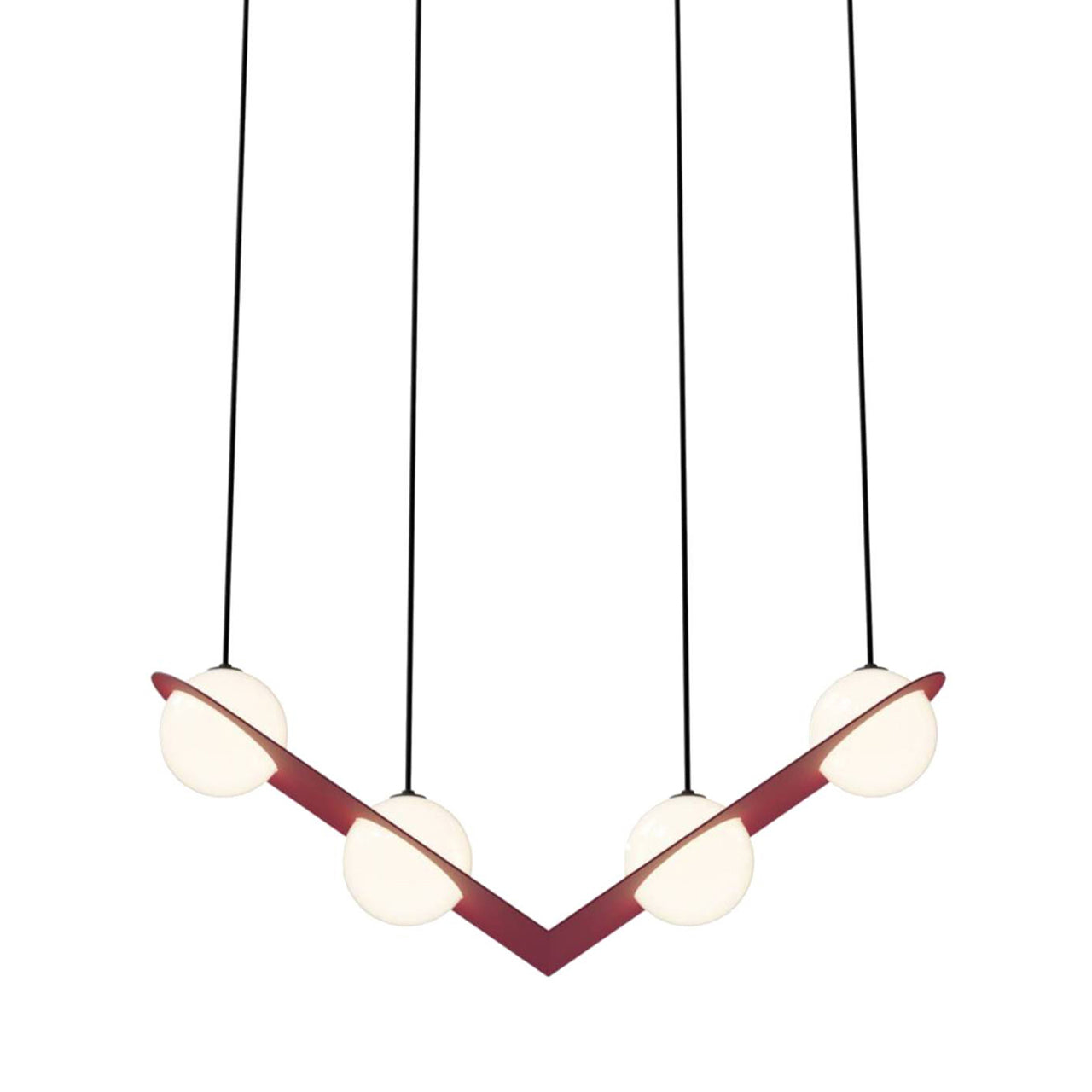 Laurent 02 Suspension Lamp: Burgundy + Black