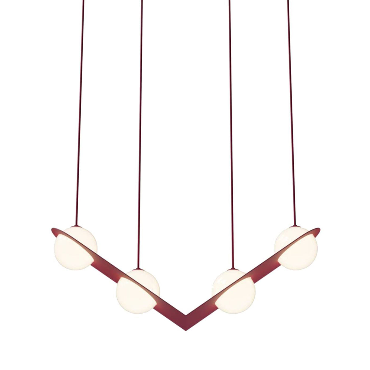 Laurent 02 Suspension Lamp: Burgundy + Burgundy