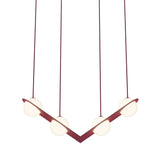 Laurent 02 Suspension Lamp: Burgundy + Burgundy