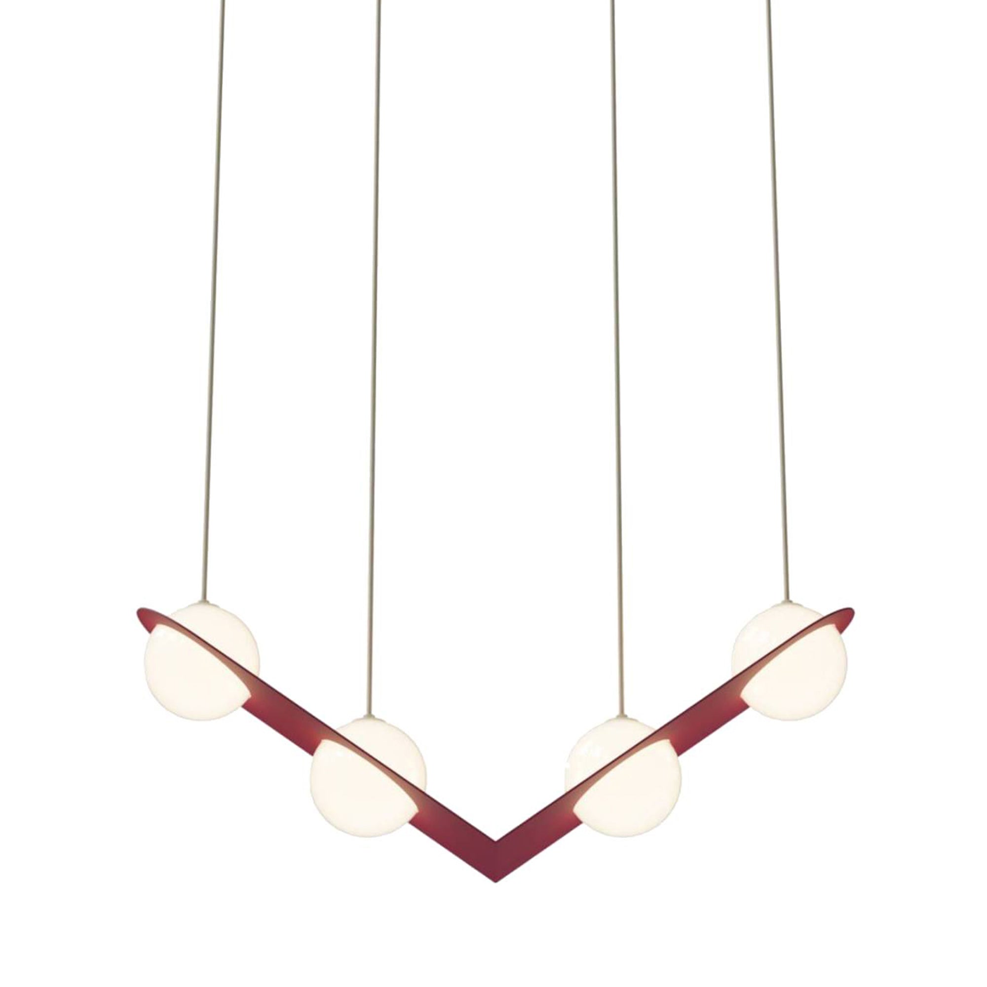 Laurent 02 Suspension Lamp: Burgundy + Beige