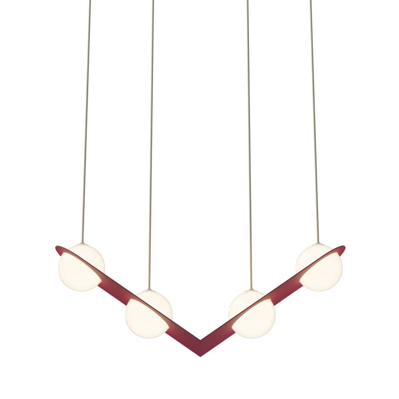 Laurent 02 Suspension Lamp: Burgundy + Beige