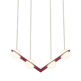 Laurent 02 Suspension Lamp: Burgundy + Beige