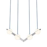 Laurent 02 Suspension Lamp: Nickel Plated + Blue