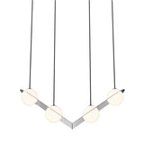 Laurent 02 Suspension Lamp: Nickel Plated + Black