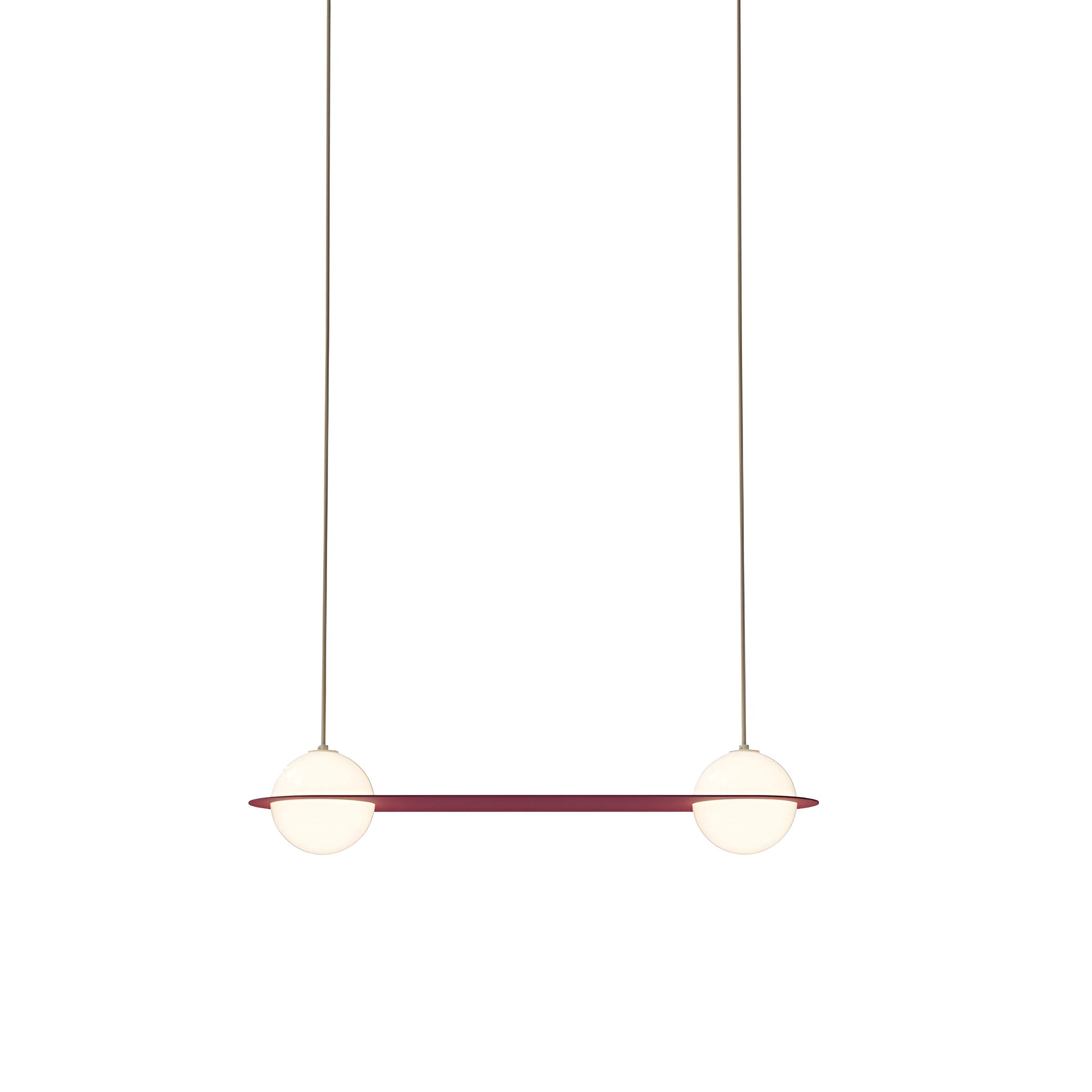 Laurent 03 Suspension Lamp: Textured Burgundy + Beige